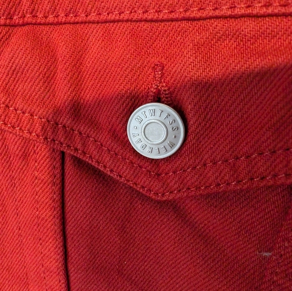 Weekday Red Jean Jacket - Picture 3 of 6